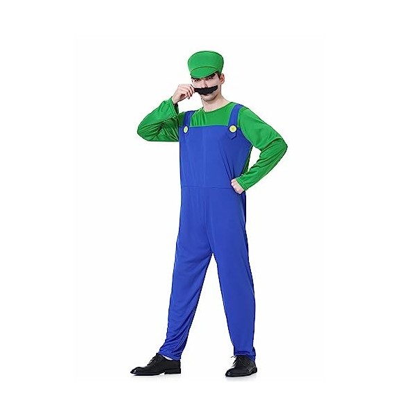 WWQQYY Super Brothers pour Adultes Enfants, Costume de Cosplay, Adultes Fille Garçon Déguisement avec Combinaison, Bonnet, Ba