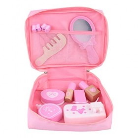 Jouets en Bois de Maquillage pour bébé Fille Ensemble Simulation en Bois Semblant Jouer cosmétiques kit Beauté Make Up Kit Pr