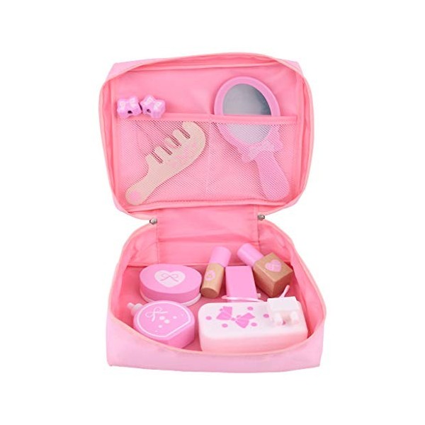 Jouets en Bois de Maquillage pour bébé Fille Ensemble Simulation en Bois Semblant Jouer cosmétiques kit Beauté Make Up Kit Pr