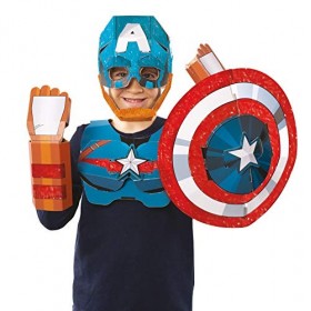 Clementoni- Captain America Le Masque fabriqué en Italie-kit de Loisir créatif, 4 Ans et Plus, 18610, Cranberry, 1