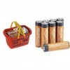 klein - 9693 - Jeu dimitation - Panier à provisions Garni & Amazon Basics Lot de 8 Piles alcalines Type AA 1,5 V 2875 mAh D