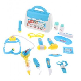 Sharplace Set 15pcs Dentiste Jouets Outils Docteur Infirmière Simulation Médecine Jeu de Rôle Son et Lumière - Rose