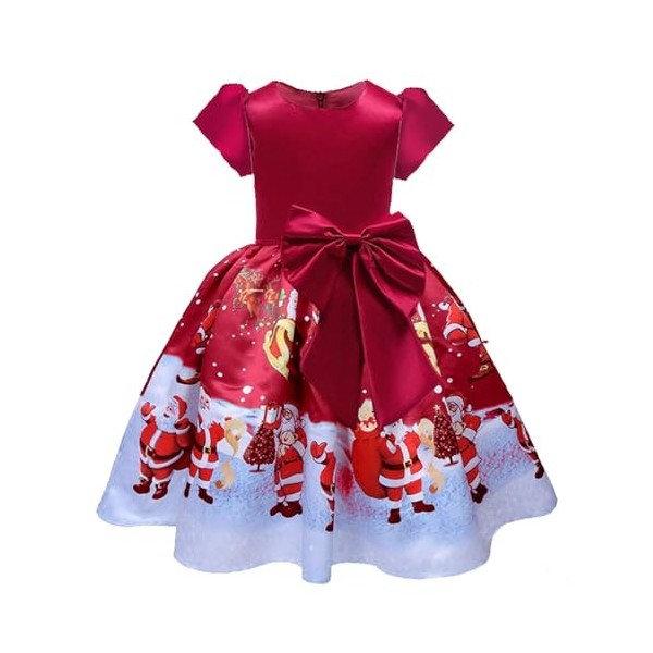 Xiaojiu Tenue Noël Fille 4 Ans Deguisement Pere Noel Bebe Fille Deguisement Sorciere 8 Ans,Costume Halloween Enfant 3 Ans Rob