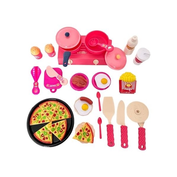 Milageto Jouets de Cuisine, Accessoires, ustensiles, ustensiles de Cuisine, Jouet Amusant pour Tout-Petits, Ensemble de Jeu d