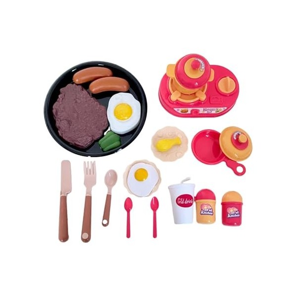 Milageto Jouets de Cuisine, Accessoires, ustensiles, ustensiles de Cuisine, Jouet Amusant pour Tout-Petits, Ensemble de Jeu d