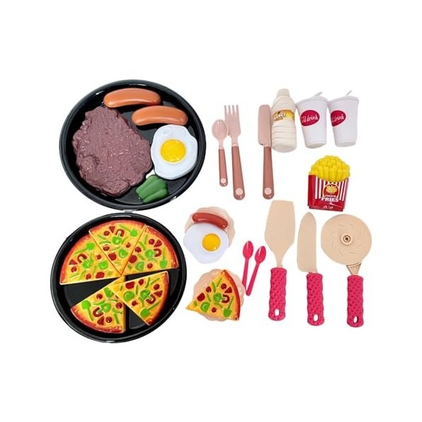 Milageto Jouets de Cuisine, Accessoires, ustensiles, ustensiles de Cuisine, Jouet Amusant pour Tout-Petits, Ensemble de Jeu d