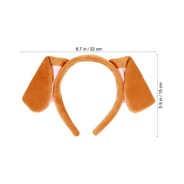 TENDYCOCO Serre-tête oreilles de chien pour chiot - Longue boucle pour cheveux - Accessoire de jeu pour cosplay - 1 pièce