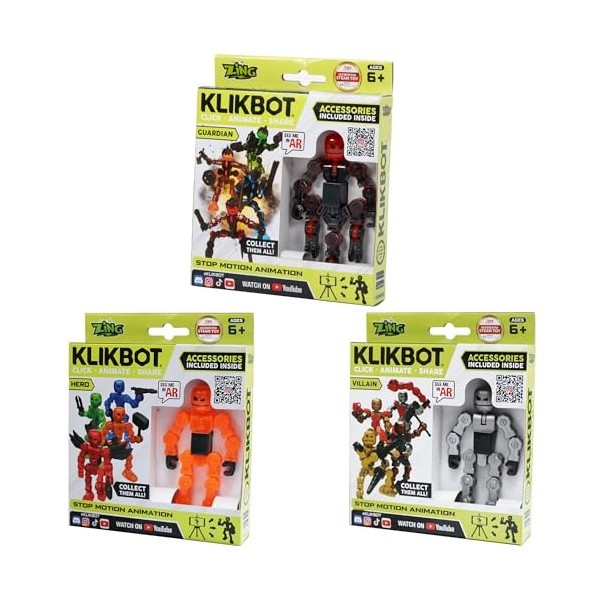 Zing KLIKBOT Hero, Méchant et Gardien Lot de 3