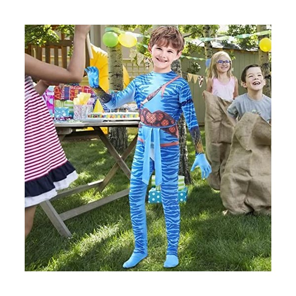 PIGMANA Avatar2 Cosplay Costume, Film Cosplay Costume, Adultes Enfants Jeu De Rôle Bleu Combinaison Garçons Filles Fête Hallo