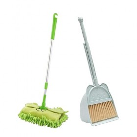 perfk Ensemble Balai et Pelle à poussière pour Enfants, Cadeaux de Nettoyage de Maison, Mini Pelle à poussière et Balai pour 