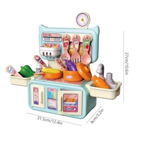 Jouet De Cuisine, Jouet De Cuisine avec Divers Accessoires Et Eau en Circulation, Jeu De Cuisine avec Casseroles Et Poêles