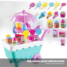 Zerodis Simulation Mini Crème Glacée Bonbons Panier Jouets DIY Assemblage Jouet Faire Semblant Jouer Jeu Éducatif Jeux de Rôl
