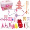 JZK Rose Enfants kit médical Jouets, médecins infirmière Semblant kit de Jeu pour Les Enfants, Ensemble de Jouets de boîte de