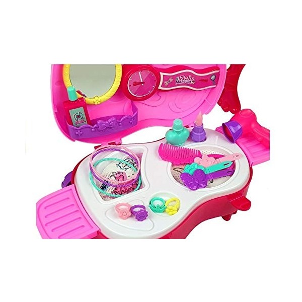 BSD Jeu dimitation, Table de Maquillage, Jouet Coiffeuse pour Enfants, Jouet Coiffeuse dans la Valise, Coiffeuse avec Miroir