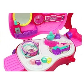 BSD Jeu dimitation, Table de Maquillage, Jouet Coiffeuse pour Enfants, Jouet Coiffeuse dans la Valise, Coiffeuse avec Miroir