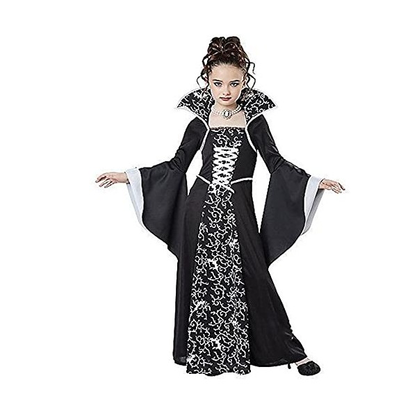 Rubu22a Robe Vampirin - Costume pour fille - Robe dHalloween - Costume dHalloween doux ou aigre - Jeu de rôle - Cosplay A4