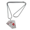 Collier échelle royale en cristal pour homme - Collier avec carte de poker à niveau - Collier avec pendentif pour cartes de j