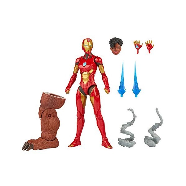 Hasbro Marvel Legends Series, figurine Ironheart de 15 cm, design et articulations premium, avec 5 accessoires et pièce Build