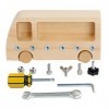 A/A Boîte à Outils de Réparation, Jouet en Bois de Bricolage Portable Multi-Fonction, Kit de Réparation Jeux Dimitation Educ