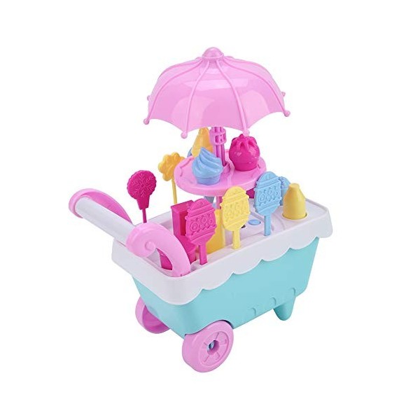 Jouet de Chariot de Crème Glacée Faire Semblant de Jouer Alimentaire Candy Dessert Set Jeu de Simulation Jouet avec Lumière p