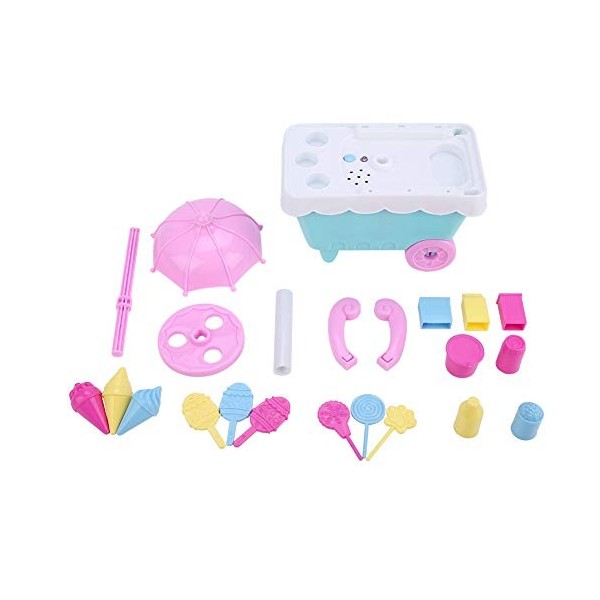 Jouet de Chariot de Crème Glacée Faire Semblant de Jouer Alimentaire Candy Dessert Set Jeu de Simulation Jouet avec Lumière p