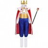 Déguisement Prince Roi Charmant pour Enfants Garçons Jeu de rôle Cosplay Carnaval Halloween Habiller Fête Noël Haut Pantalon 