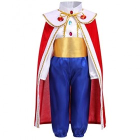 Déguisement Prince Roi Charmant pour Enfants Garçons Jeu de rôle Cosplay Carnaval Halloween Habiller Fête Noël Haut Pantalon 