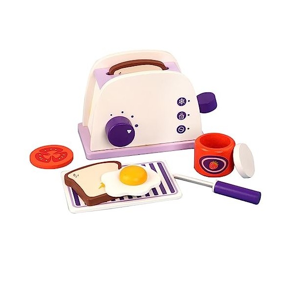 URFEDA Machine à Café Accessoire Cuisine Enfant avec Nourriture Machine a Cafe Enfant Jouets en Bois Jeux Imitation Cuisine J