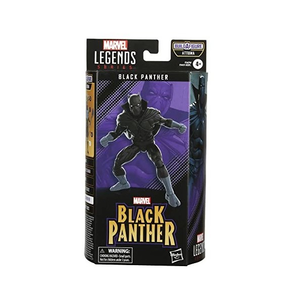 Marvel Hasbro F3679 Legends Series, Bandes dessinées Classiques, Black Panther de 15 cm, 2 Accessoires et 1 pièce Build-A-Fig