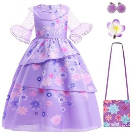 CULTURE PARTY Robe de princesse Encanto pour filles - Robe de princesse Encanto Mirabel - Costume de jeu de rôle - Pour Hallo