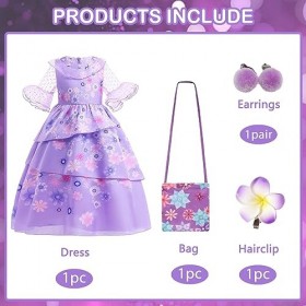 CULTURE PARTY Robe de princesse Encanto pour filles - Robe de princesse Encanto Mirabel - Costume de jeu de rôle - Pour Hallo