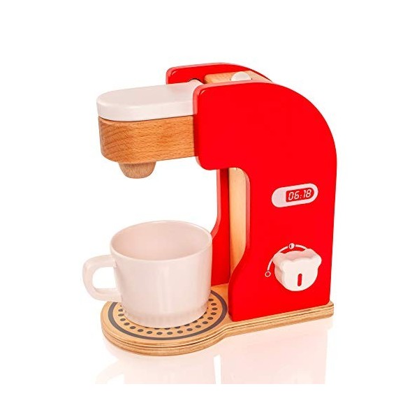 New Classic Toys Machine à café enfant accessoires bois crème
