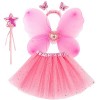 ZJstyle Robe fantaisie pour enfant - Costume de fée - Princesse Tutu - Jupe Fée magique papillon - Aile - Costume de jeu - Tu