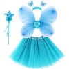 ZJstyle Robe fantaisie pour enfant - Costume de fée - Princesse Tutu - Jupe Fée magique papillon - Aile - Costume de jeu - Tu