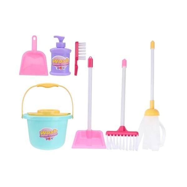 TOYANDONA 7 Pièces 1 Ensemble De Nettoyage Et De Nettoyage Pelle Et Balai Jouets Kit De Jouets De Balayage Jouets De Simulati