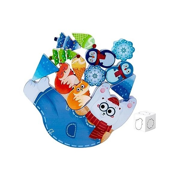 Oshhni Jouets empilables éducatifs Montessori, jouets de construction de jeux de compétition déquilibre, compétences de tri 