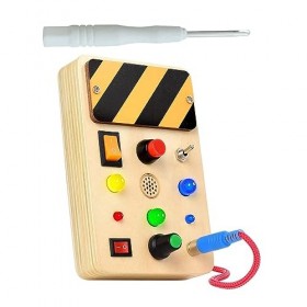 perfk Switch Busy Board Motricité fine Lumières Switch Toy Formation des doigts Jeu de rôle Jouet de voyage Jouet Montessori 