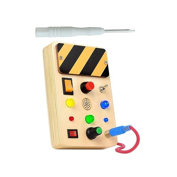 perfk Switch Busy Board Motricité fine Lumières Switch Toy Formation des doigts Jeu de rôle Jouet de voyage Jouet Montessori 