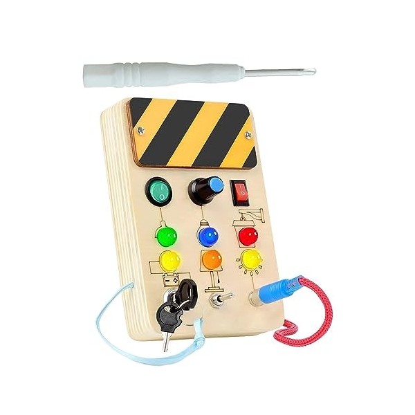 perfk Switch Busy Board Motricité fine Lumières Switch Toy Formation des doigts Jeu de rôle Jouet de voyage Jouet Montessori 