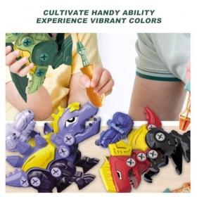 FOLOSAFENAR Jouet de Dinosaure à Démonter, 3 Pièces, Articulations Flexibles, Jouet de Dinosaure à Longue Portée avec Perceus