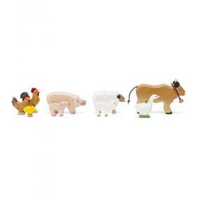 Le Toy Van TV890 Farm & Animals Collection Educational Sunny Farm Animals Wooden Figure Toy Playset , Suitable for Boys Or Gi