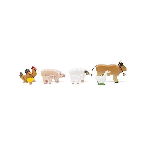 Le Toy Van TV890 Farm & Animals Collection Educational Sunny Farm Animals Wooden Figure Toy Playset , Suitable for Boys Or Gi