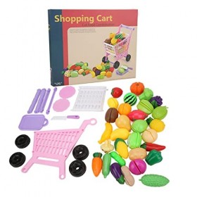 NOVAZEN Mini Chariot De Courses, Ensemble De Jeu De Supermarché, Chariot en Plastique Durable, Simulation De Voiture à Pousse