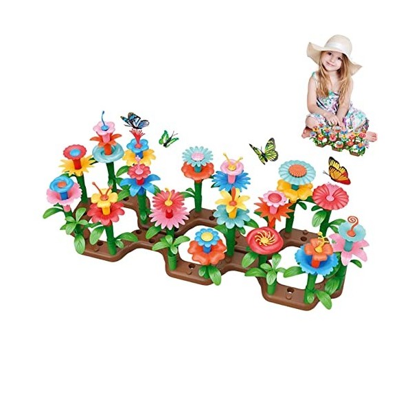 Ohicki Construction Fleurs | Jeu Construction Fleurs et dempilage, Jeu dempilage pour Tout-Petits activités éducatives pour