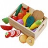 Cuisine en bois pour enfants - Jouet magnétique pour couper les fruits et légumes - Simulation de nourriture - Perception de 