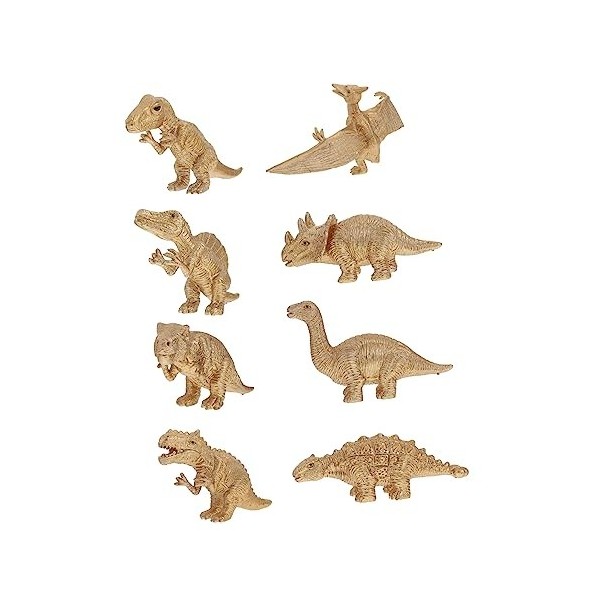 ibasenice 8 Pièces Costume De Dinosaure Doré Enfants Costume Coffret Cadeau Or Décor Imité Dinosaures Jouets Enfants Dinosaur