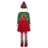 Doomiva Costume Lutin Noel Enfant, Deguisement Lutin Fille, Tenue Lutin Garcon, Déguisement Noël Enfant, 3-18 Ans Rouge Vert 
