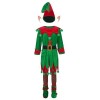 Doomiva Costume Lutin Noel Enfant, Deguisement Lutin Fille, Tenue Lutin Garcon, Déguisement Noël Enfant, 3-18 Ans Rouge Vert 