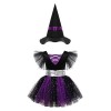 Oyolan Enfant Fille Déguisement Sorcière Robe Citrouille Tutu Robe Princesse Costume Halloween Spectacle Cadeau Halloween 2-1