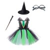 Xiaojiu DéGuisement Enfant Fille Deguisement Halloween Enfant Sorciere,Costume Halloween 3 Ans Robe De Noel Fille 6 Ans Degui